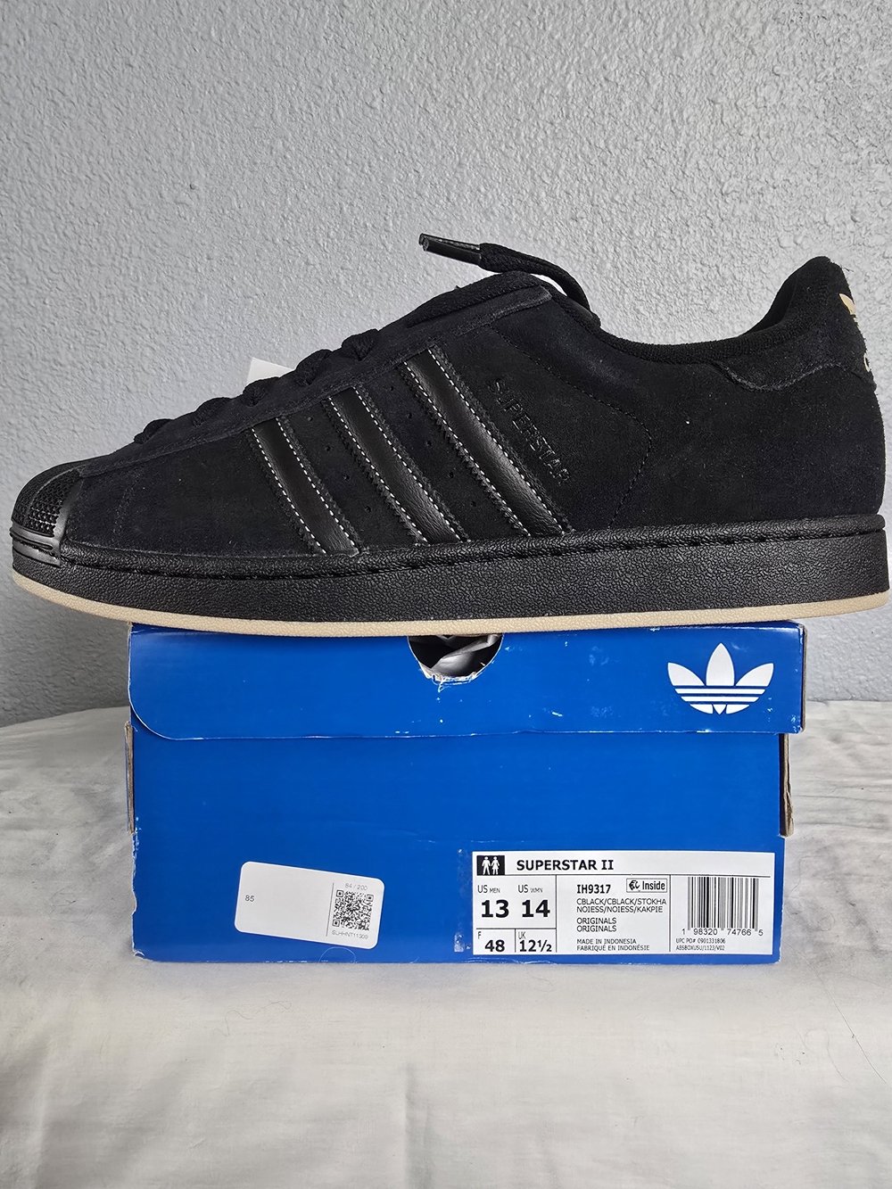 Adidas Superstar II Black Suede Sneakers